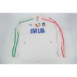 Puma Italy Jacket White Italia FIGC Walk-Out Windbreaker Mens XL NEW NWT